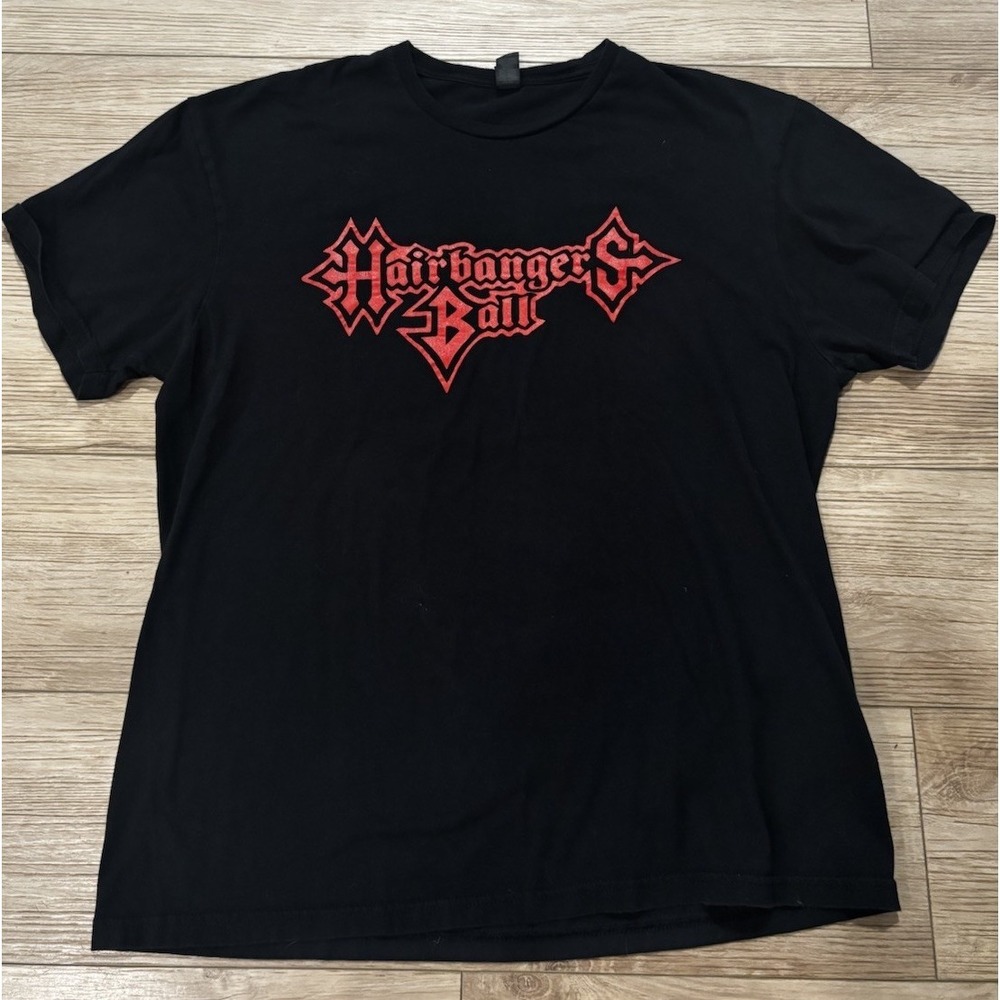 Hairbangers Ball Chicago 80s Cover Band 2000s Y2K Monster‎ Rock Band T Shirt XL